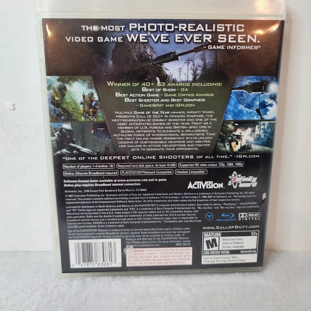 Call of Duty 4: Modern Warfare (Sony‎ PlayStation 3, 2007)